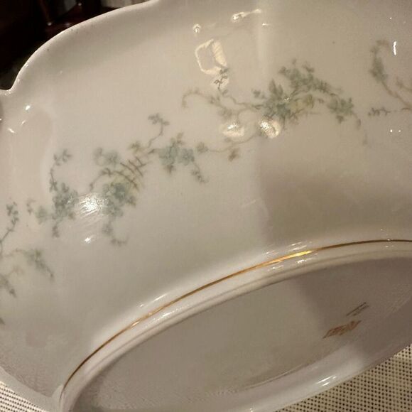 Limoges‎ France RARE Antique Elite Round Serving Dish Bowl Handpainted Gold Trim - Picture 5 of 8